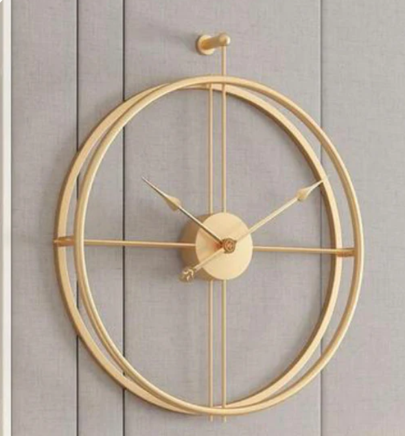 Double Ring Gold Wall Clock N.R.HOMESDECOR