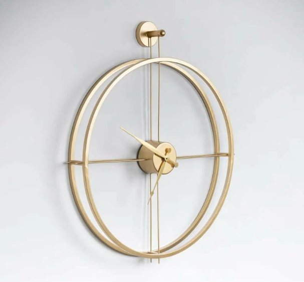 Double Ring Gold Wall Clock N.R.HOMESDECOR