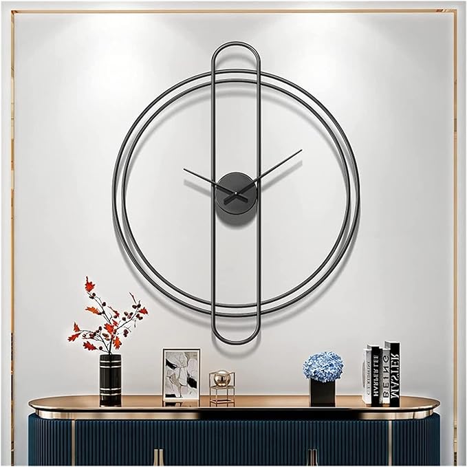 Double Ring Black Capsule Wall Clock N.R.HOMESDECOR