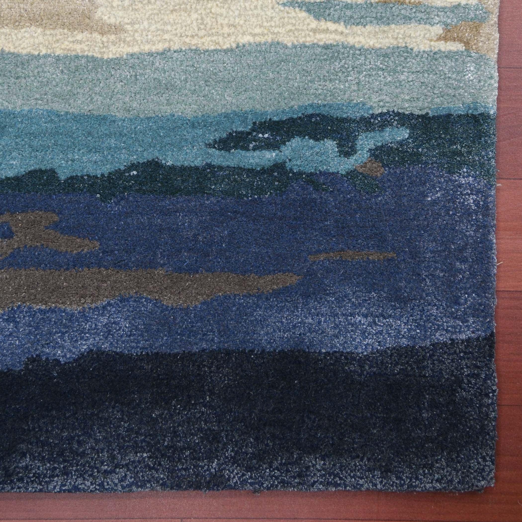 Emerald Wool & Viscose Dream Scape 4x6 Feet Hand-Tufted Carpet - Rug - Ouch Cart