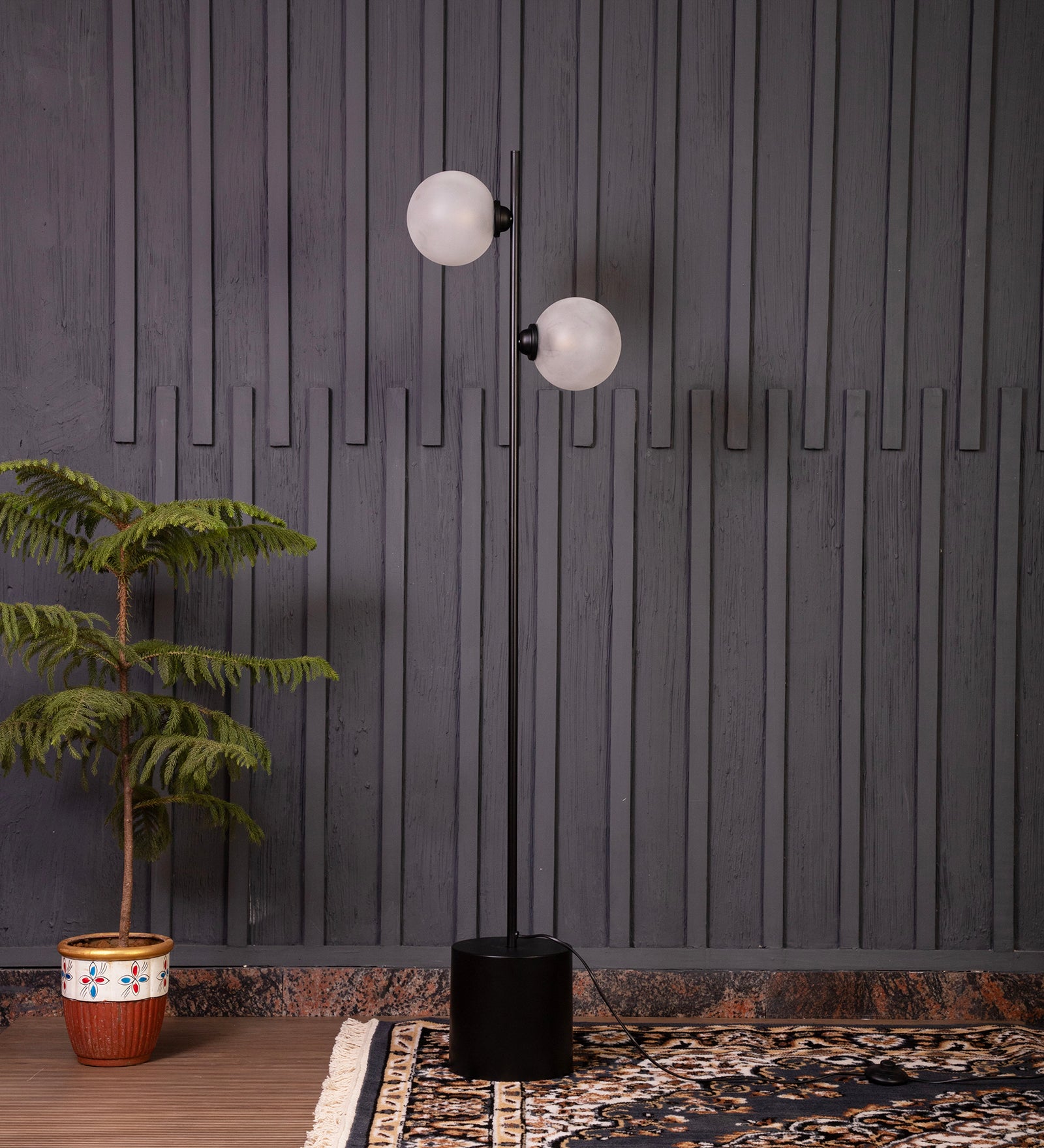 Eclipse 2 Glass Ball Floor Lamp By Shoppeefry