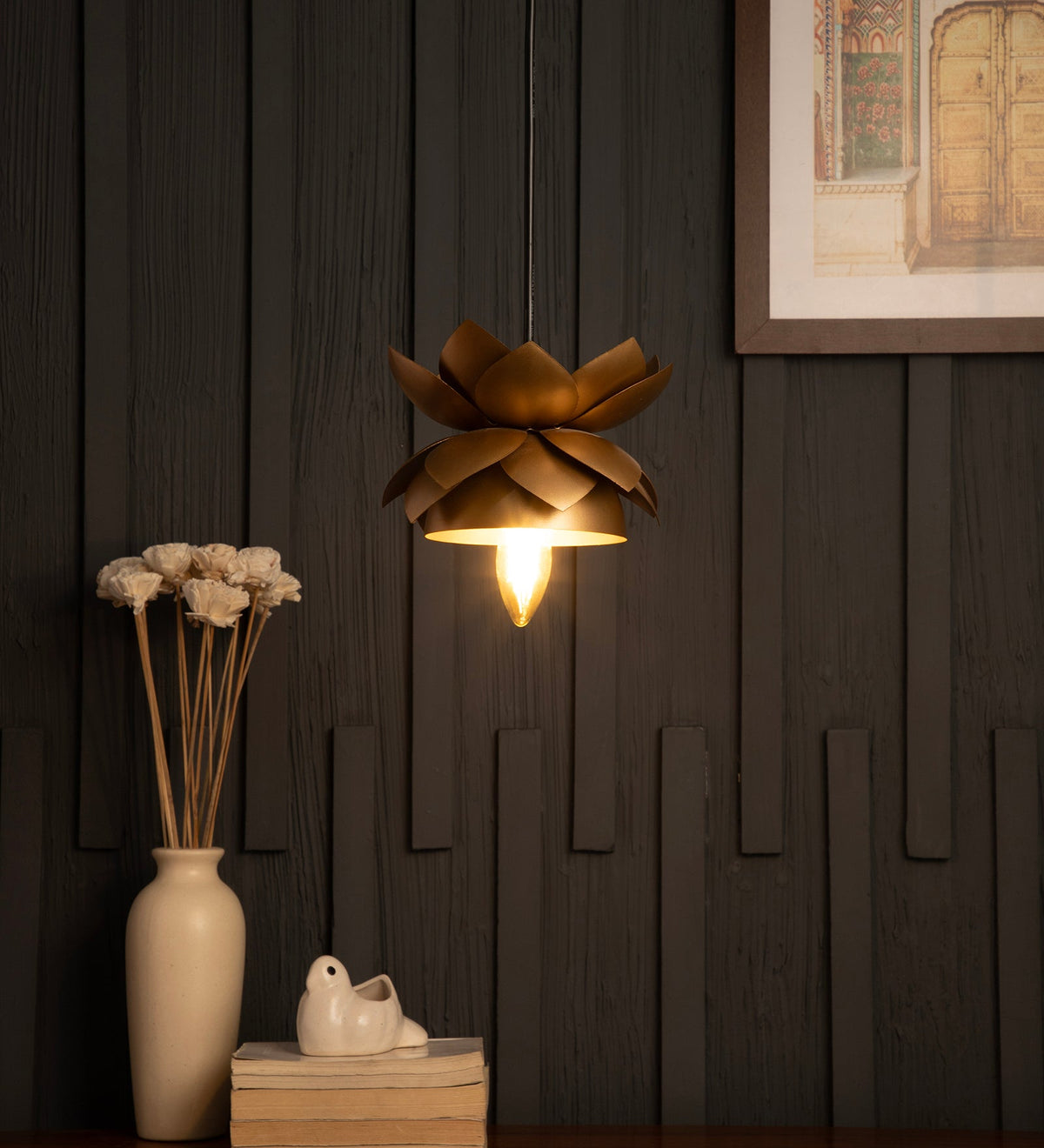 Lotus Pendant Gold Light By Shoppeefry Shoppeefry