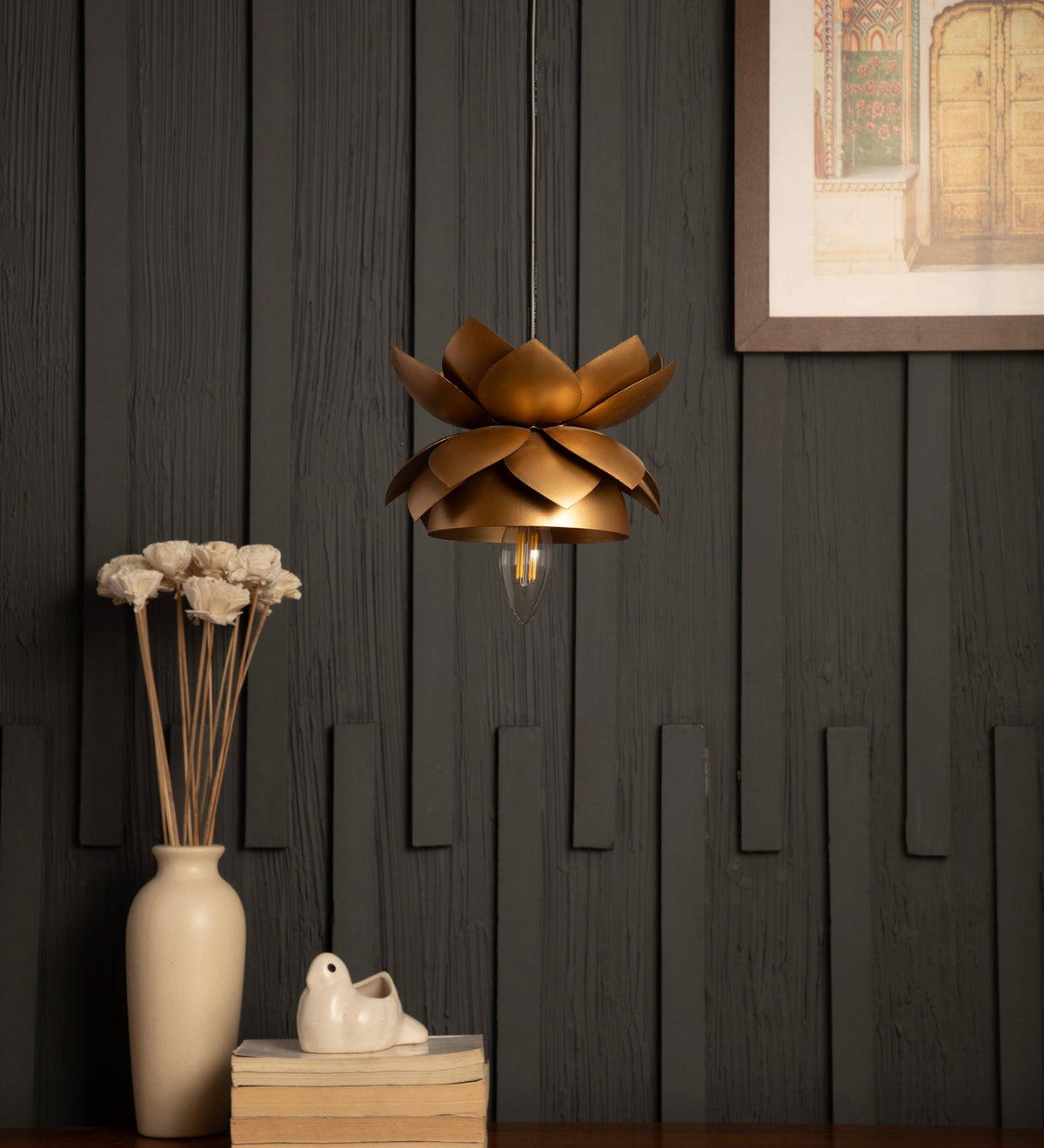 Lotus Pendant Gold Light By Shoppeefry Shoppeefry