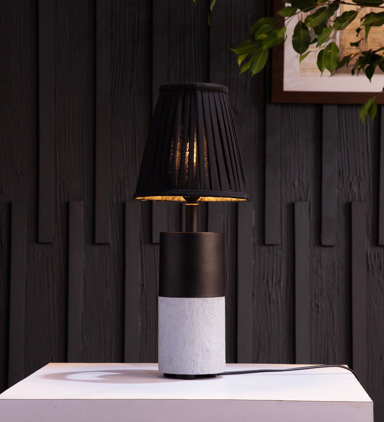 Concrete Drum Table Lamp By Shoppeefry