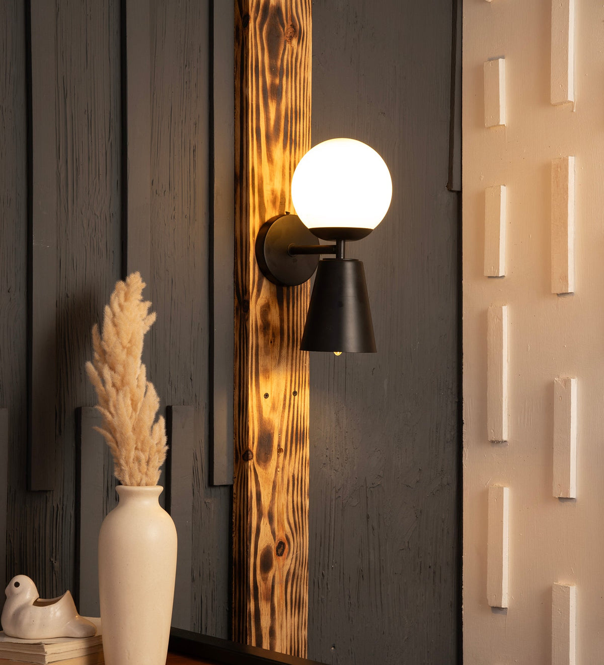Mid Century Globe Black Wall Light By Shoppeefry Shoppeefry