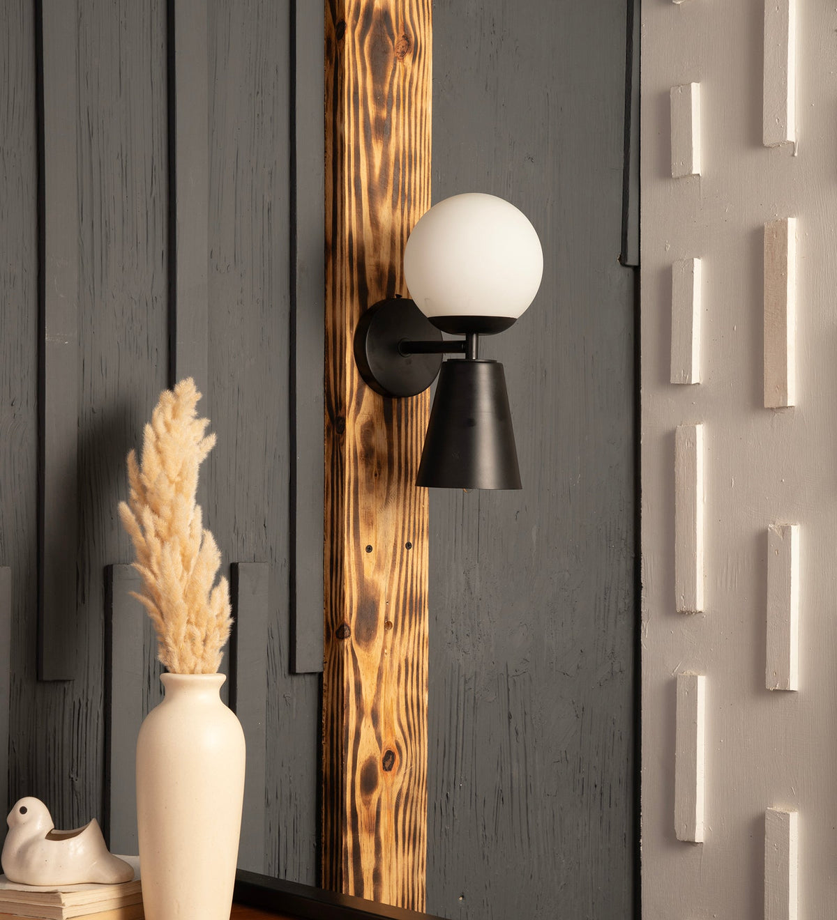 Mid Century Globe Black Wall Light By Shoppeefry Shoppeefry