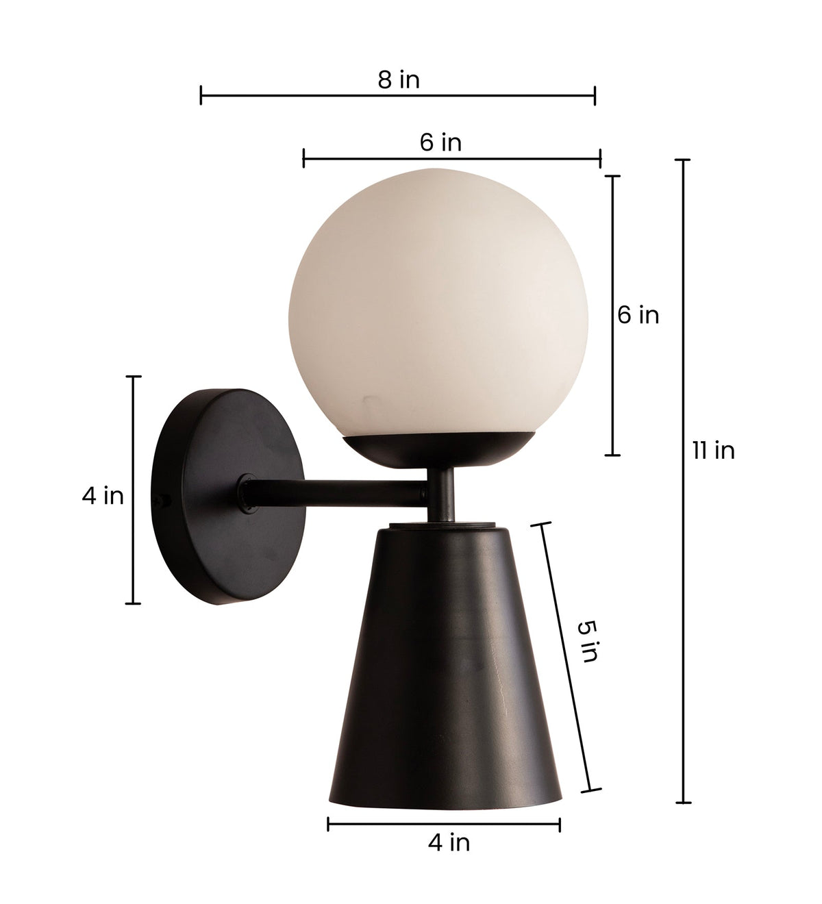 Mid Century Globe Black Wall Light By Shoppeefry Shoppeefry