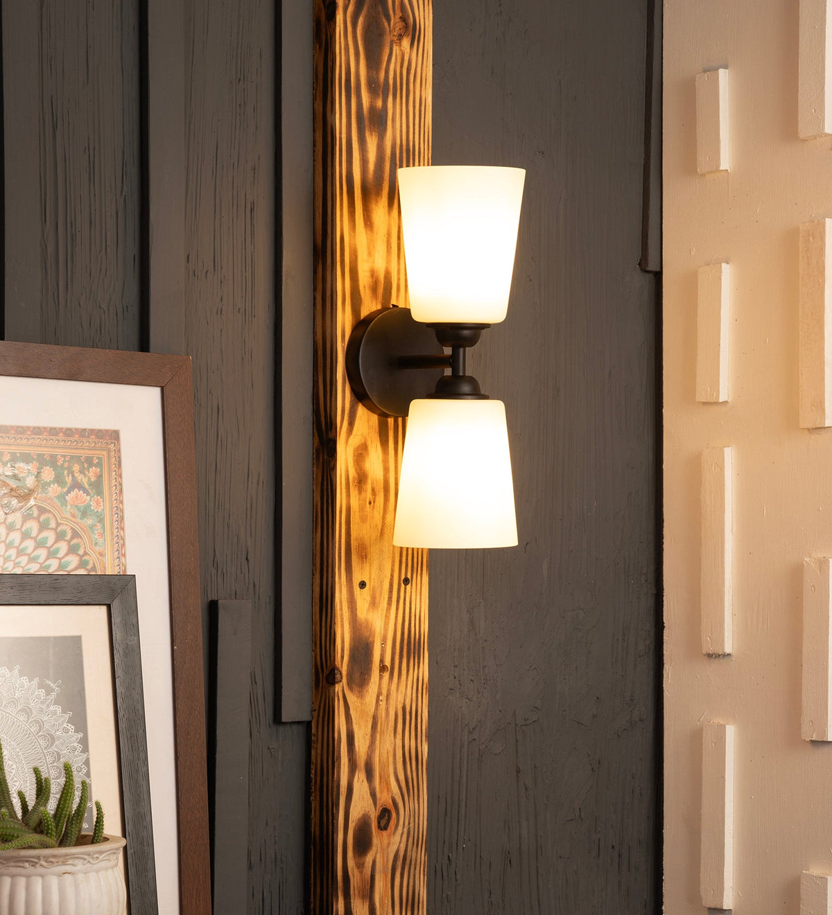 Houghton 2 Glass Wall Light By Shoppeefry Shoppeefry