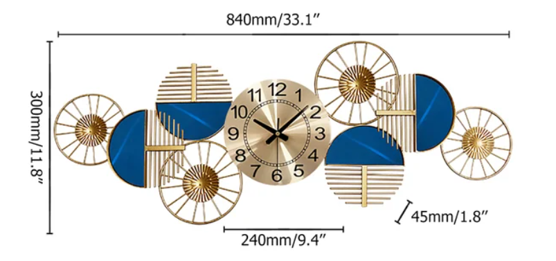 Four Wheels Wallclock 30*10 Inch Dial Size 8Inch NS ENTERPRISES