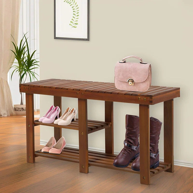 Salamone 6 Pair Solid Wood Shoe Rack