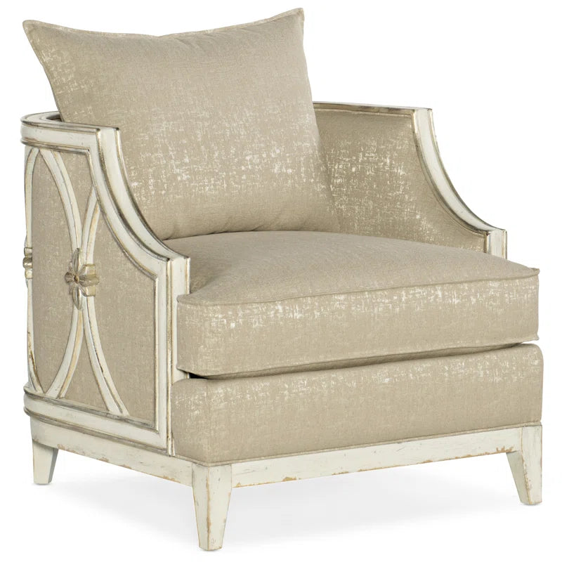 Sanctuary 2 Lounge Chair with Wood Frame & Glitter Pearl Fabric OUCH CART