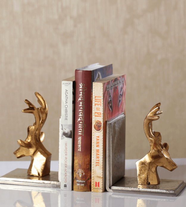 Multicoloured Metal Deers Bookend, - Ouch Cart