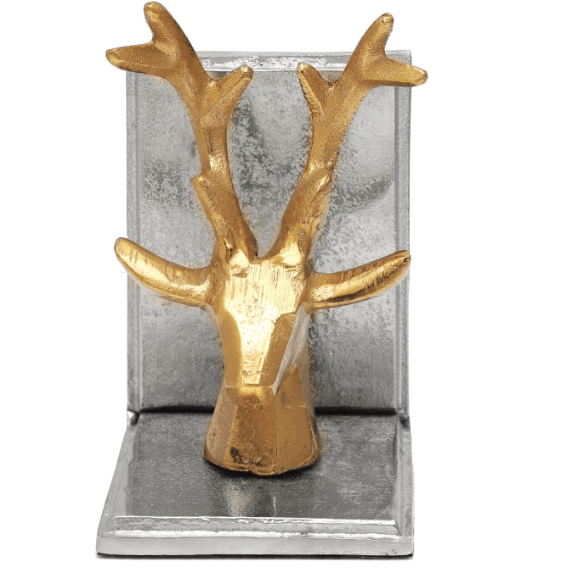 Multicoloured Metal Deers Bookend, - Ouch Cart