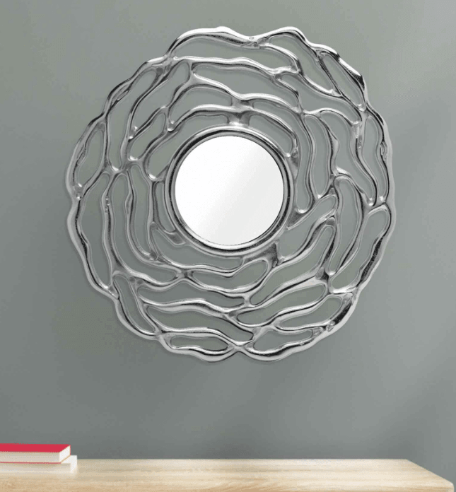 Silver Aluminium Katz Decorative Mirror, - Ouch Cart