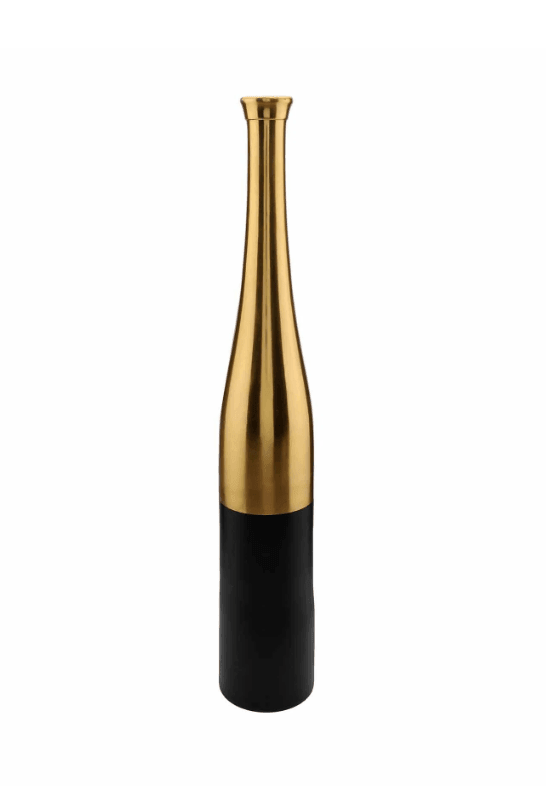 Black And Gold Champagne Large Bottle Vase, - Ouch Cart