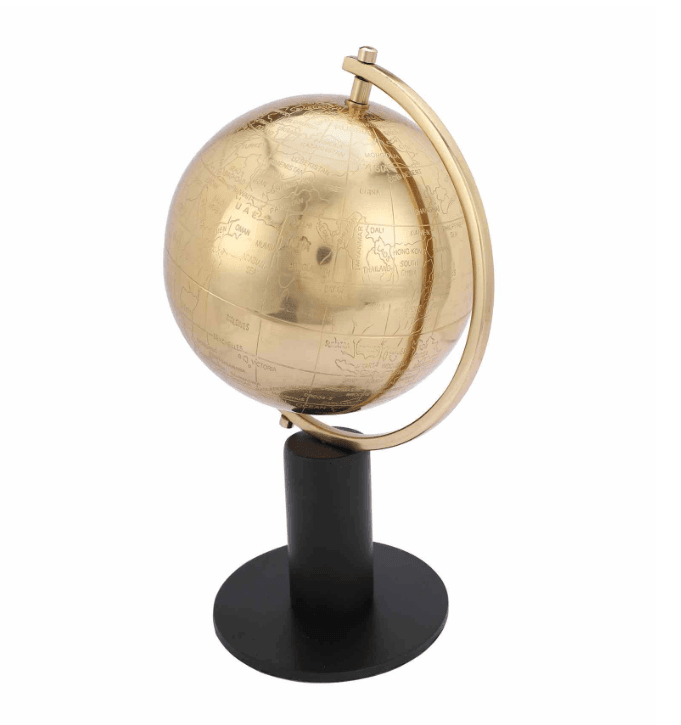 Pompous Globe Gold Iron Table Accent, - Ouch Cart