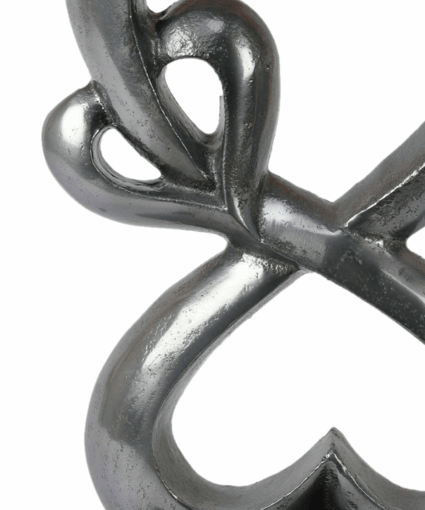 Family Heart Vblue And Black Base Raw Finish Small Sculpture, - Ouch Cart