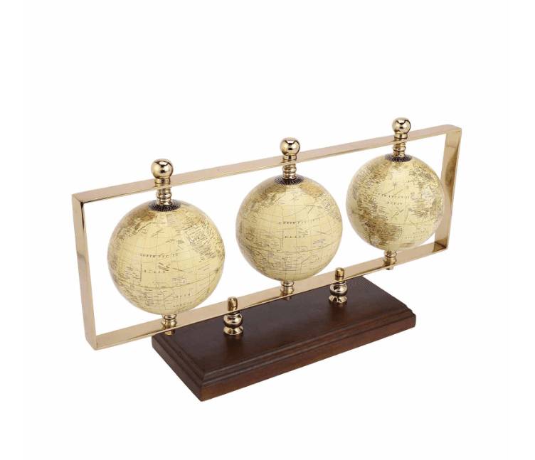 Triple Vertical Gold Iron Table Accent, - Ouch Cart