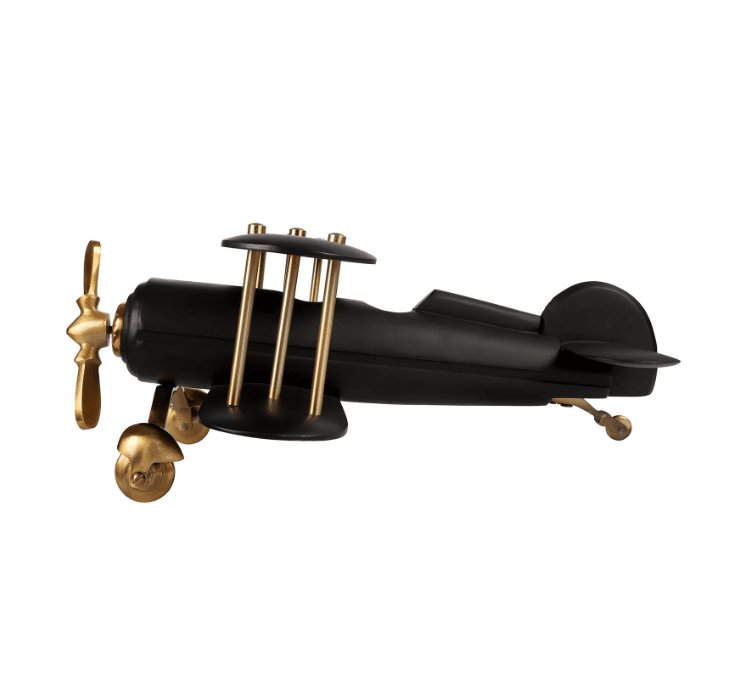 Vintage Airplacne Gold & Black Sheesham Wood Table Accent, - Ouch Cart