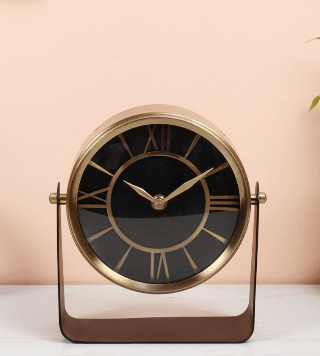 Mitsuki In Gold Table Clock, - Ouch Cart