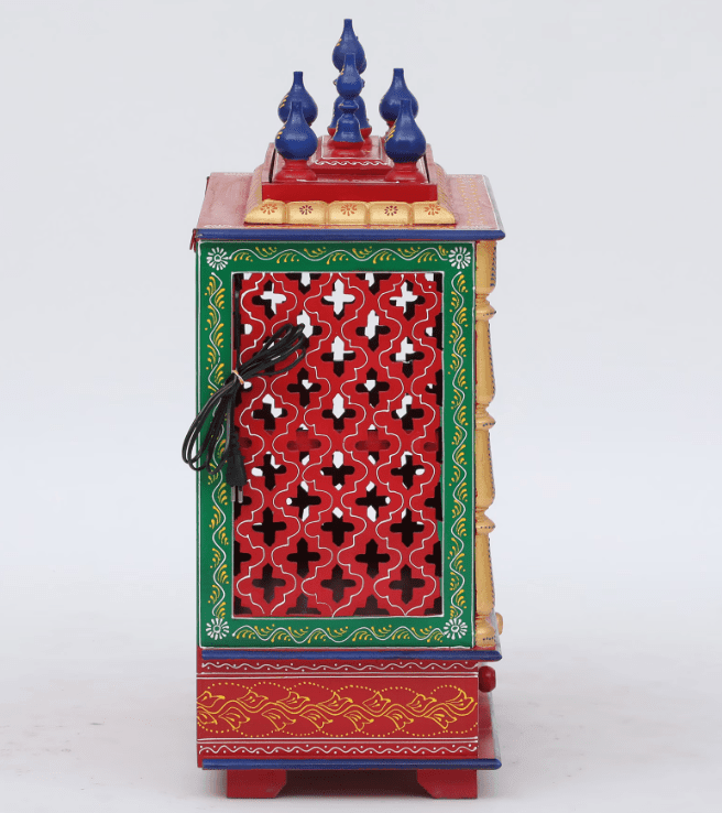 Multicolor Sheesham Wood & MDF Pooja Mandir With Door, - Ouch Cart