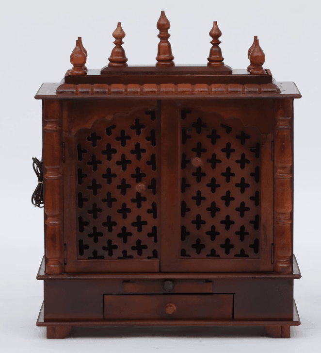 Multicolor Sheesham Wood & MDF Pooja Mandir With Door, - Ouch Cart