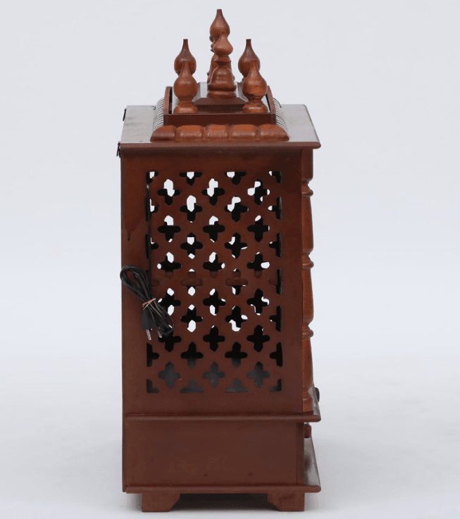 Multicolor Sheesham Wood & MDF Pooja Mandir With Door, - Ouch Cart