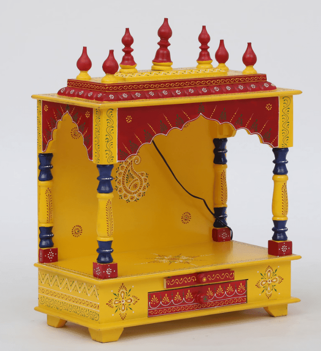 Multicolor Sheesham Wood & MDF Pooja Mandir Without Door, - Ouch Cart