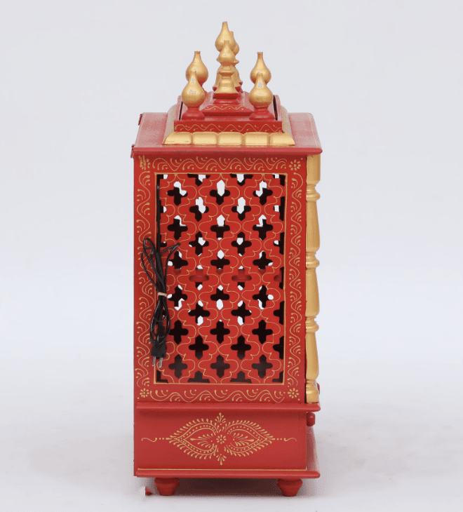 Multicolor Sheesham Wood & MDF Pooja Mandir With Door, - Ouch Cart