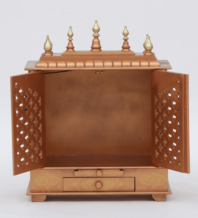 Multicolor Sheesham Wood & MDF Pooja Mandir With Door, - Ouch Cart