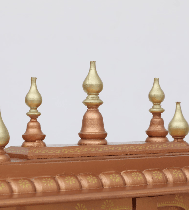 Multicolor Sheesham Wood & MDF Pooja Mandir With Door, - Ouch Cart