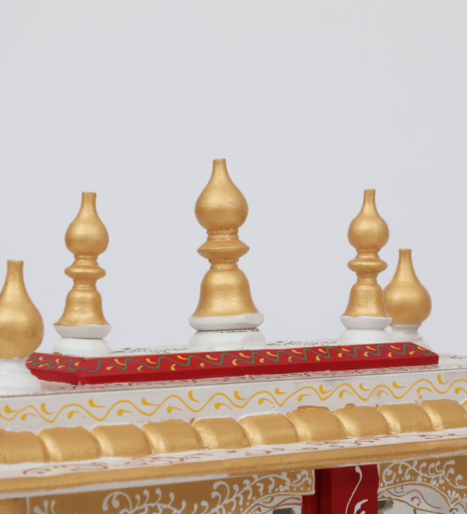 Multicolor Sheesham Wood & MDF Pooja Mandir With Door, - Ouch Cart