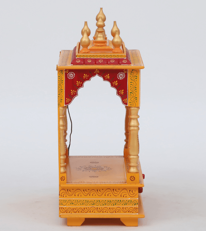 Multicolor Sheesham Wood & MDF Pooja Mandir Without Door, - Ouch Cart