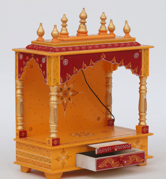 Multicolor Sheesham Wood & MDF Pooja Mandir Without Door, - Ouch Cart