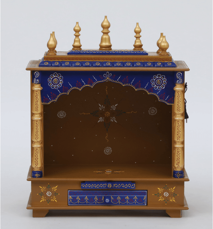 Multicolor Sheesham Wood & MDF Pooja Mandir Without Door, - Ouch Cart