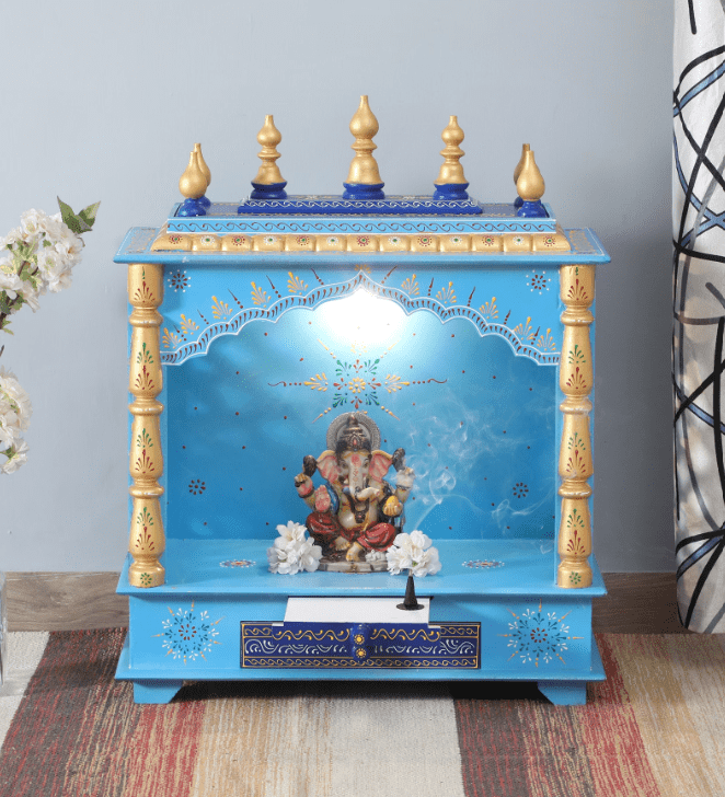 Multicolor Sheesham Wood & MDF Pooja Mandir Without Door, - Ouch Cart