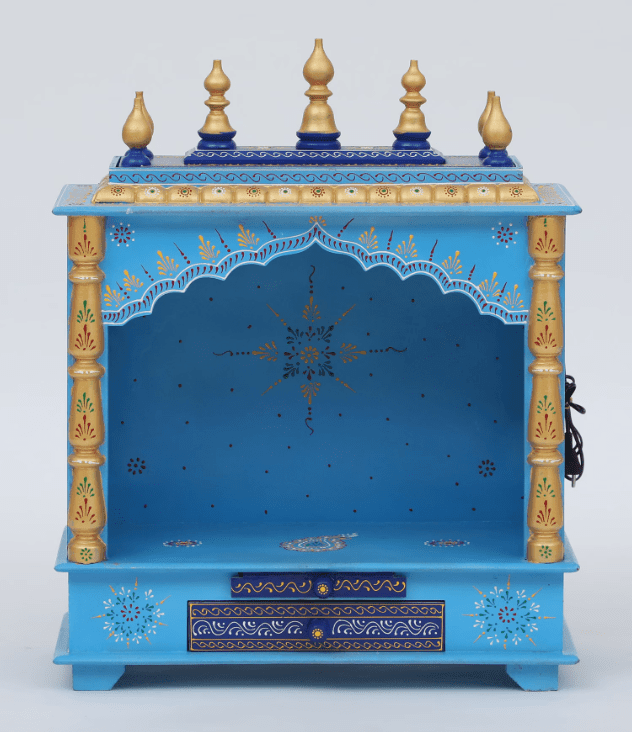 Multicolor Sheesham Wood & MDF Pooja Mandir Without Door, - Ouch Cart