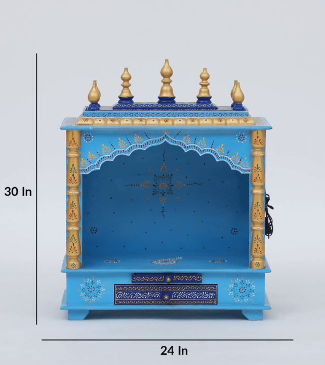 Multicolor Sheesham Wood & MDF Pooja Mandir Without Door, - Ouch Cart