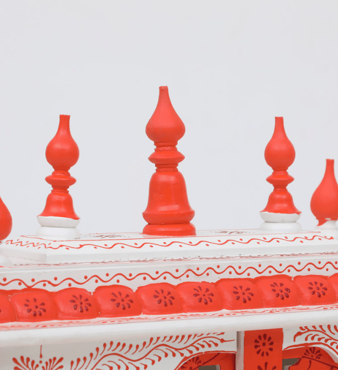 Multicolor Sheesham Wood & MDF Pooja Mandir With Door, - Ouch Cart