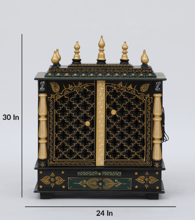 Multicolor Sheesham Wood & MDF Pooja Mandir With Door, - Ouch Cart