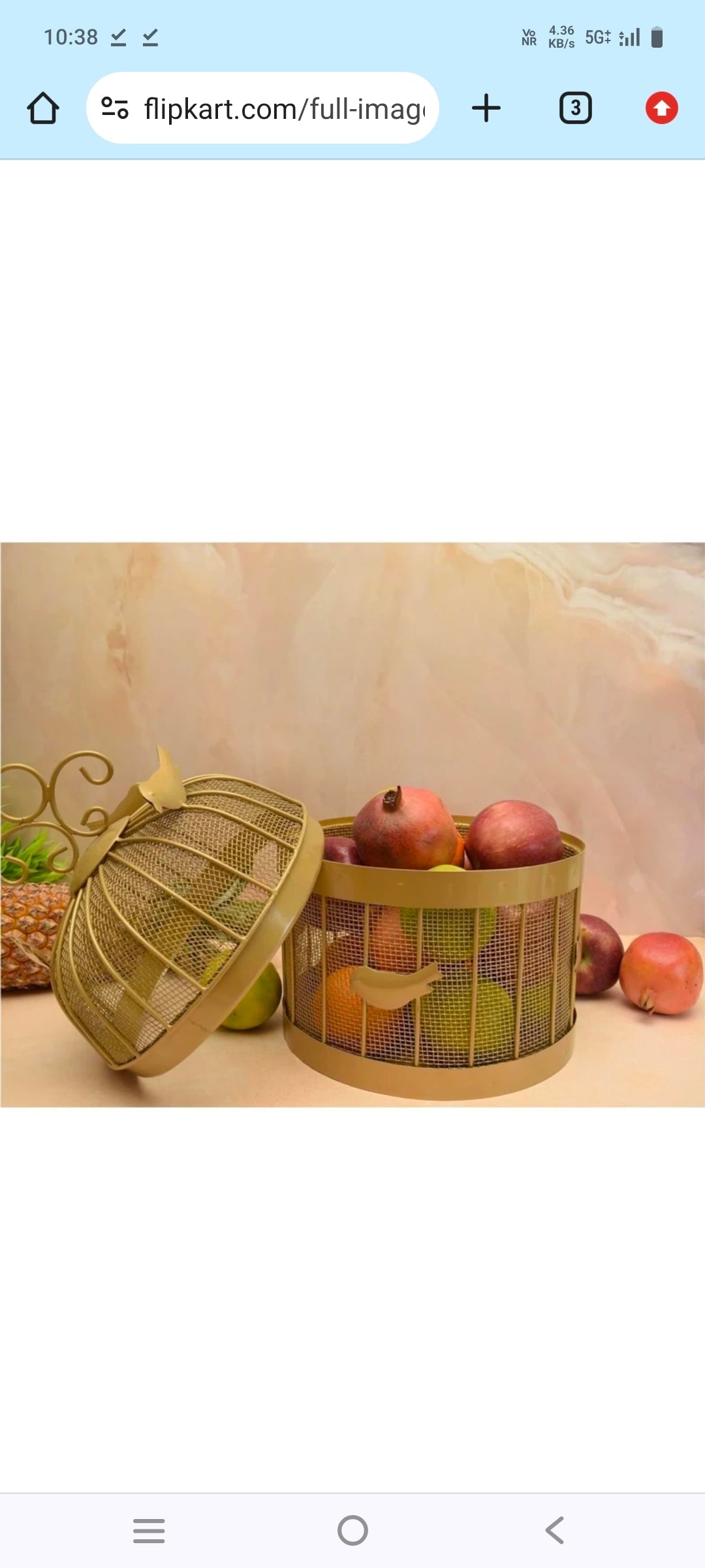 Luxury Metal Fruit Basket (Golden) | Fruit Basket Hotel Restaurant Kitchen. National Handicraft Town