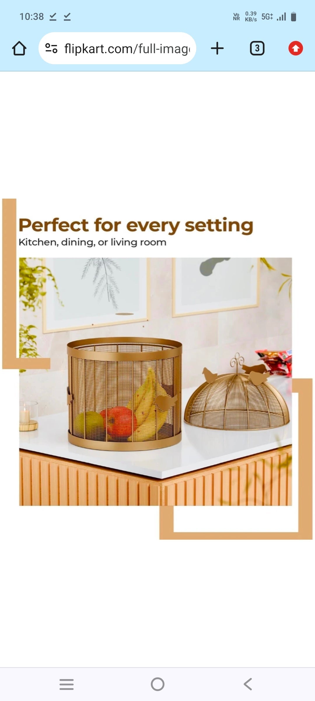 Luxury Metal Fruit Basket (Golden) | Fruit Basket Hotel Restaurant Kitchen. National Handicraft Town