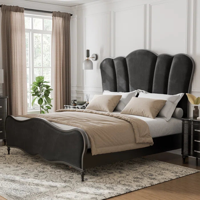 Seabliss Upholstered Scalloped Bed OUCH CART
