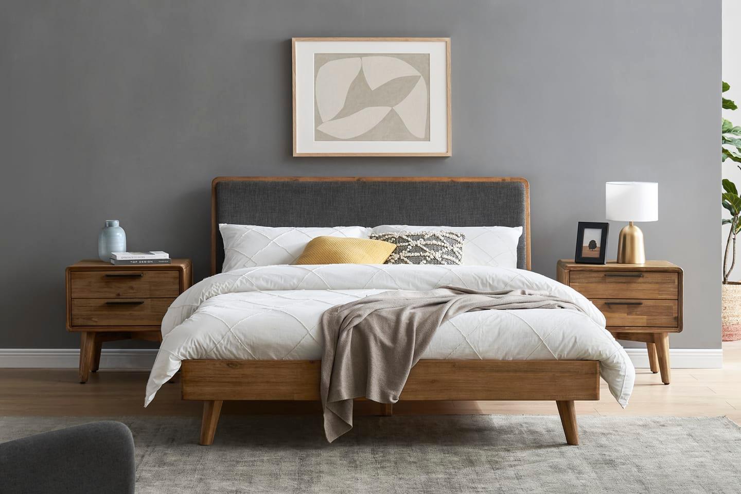 Solid Acacia Wood Seb Nightstand - Ouch Cart