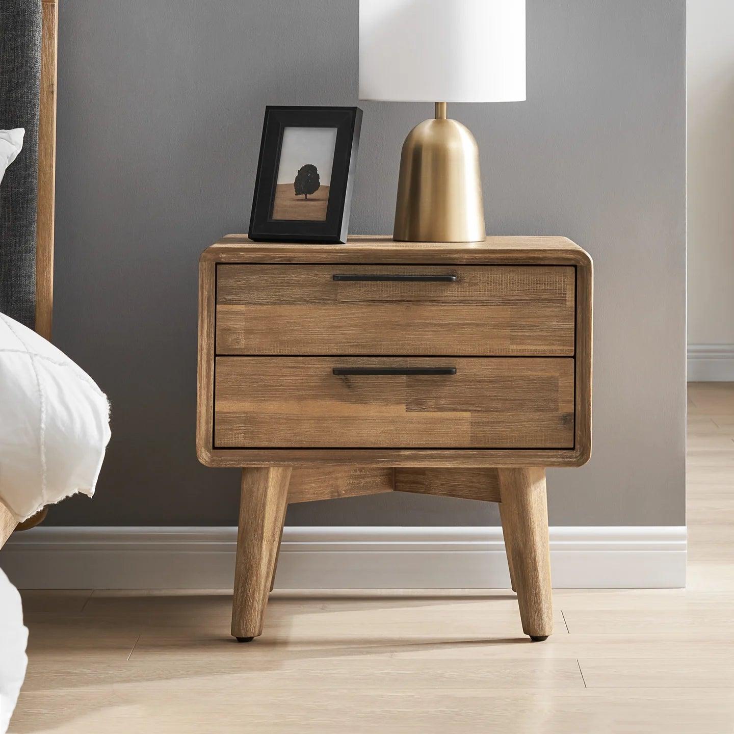 Solid Acacia Wood Seb Nightstand - Ouch Cart