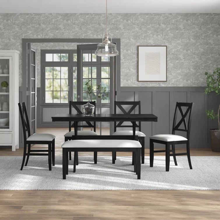 "6-Piece Trestle Dining Set: Timeless Design for a Warm, Inviting Dining Experience"