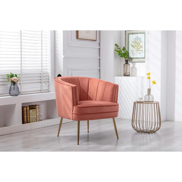 Shona Velvet Barrel Chair - Ouch Cart