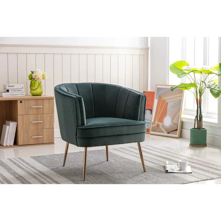 Shona Velvet Barrel Chair - Ouch Cart