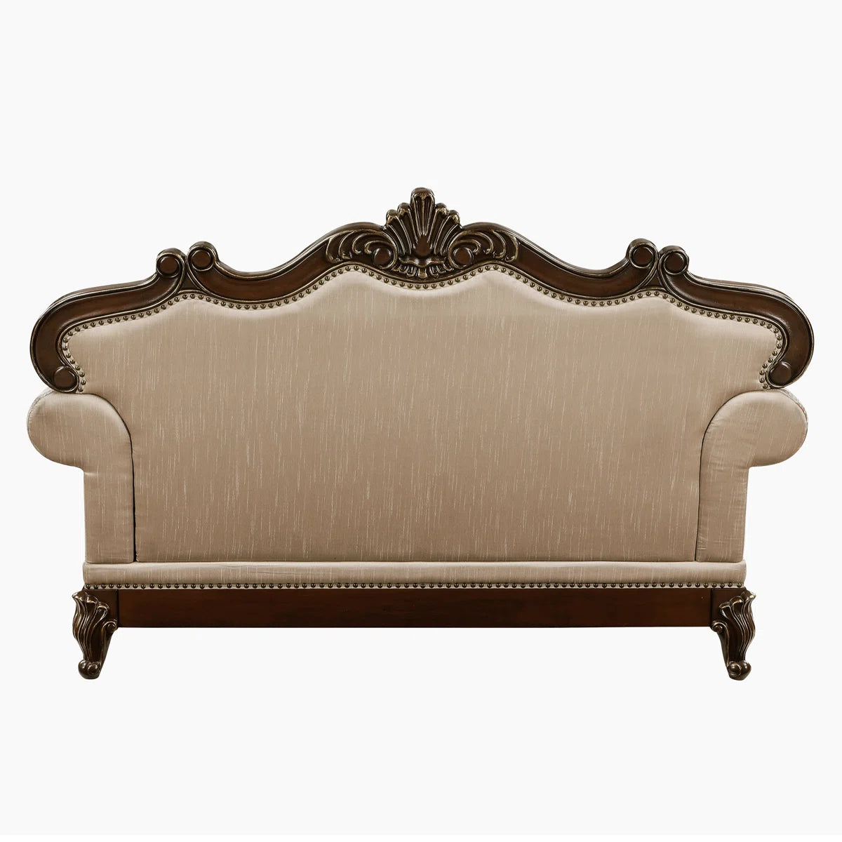 Shonta 69.5" Traditional Upholstered Loveseat - Chenille Loveseat with Faux Crystal Tufted Design, Elegant Nailhead Trim, Luxurious Chenille & Silk-like Fabric, Durable Wood Frame with Cherry & Gold Finish, Reversible Seat Cushions