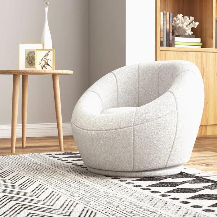 Siilata Upholstered Swivel Barrel Chair - Ouch Cart